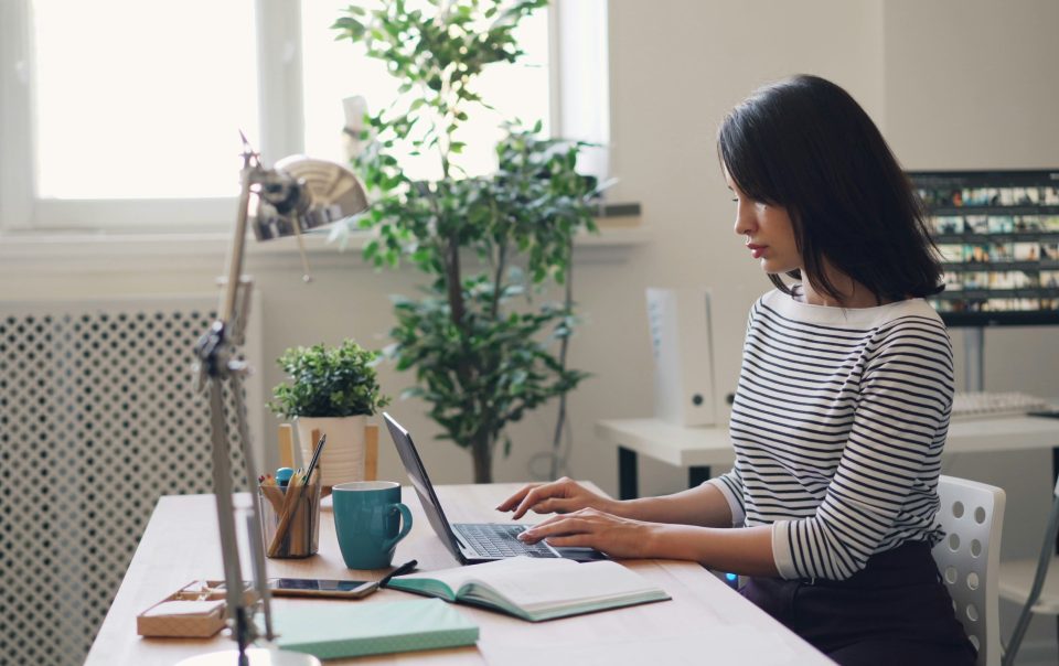 Young Woman Working With Laptop