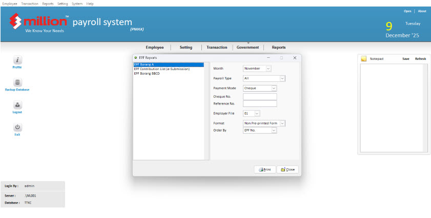 Million Payroll Dashboard